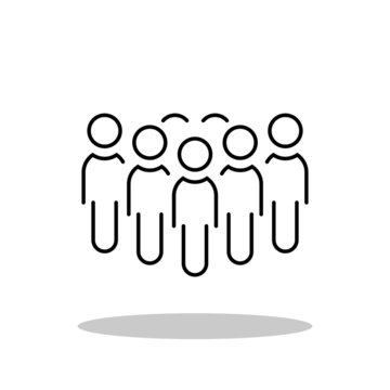 People icon in flat style. Group of people symbol for your web site design, logo, app, UI Vector EPS 10.