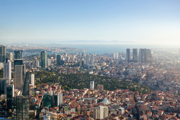Fototapeta na wymiar Top view of the modern district of Istanbul.