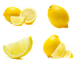 lemon isolated on white background (set  mix   collection)