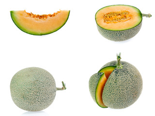 collection of 4 cantaloupe melon images