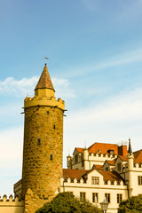 Bautzen , Saxony , Germany – August, 9th 2019: Bautzen old town with fortifications and towers...