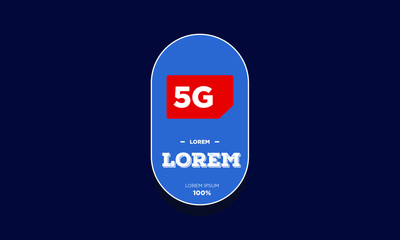 5G Sim Card Badge Sticker Design Flat Style Design