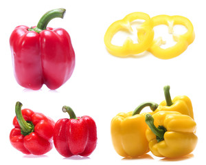 sweet pepper isolated on a white background (Mix, set , collection)