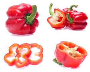 sweet pepper isolated on a white background (Mix, set , collection)