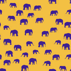 Seamless vector pattern with African Elephants
