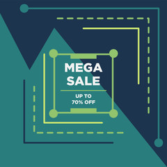 Naklejka premium Mega Sale Special Offer Design Concept For Business. Discount Banner Promotion Template Vector illustration