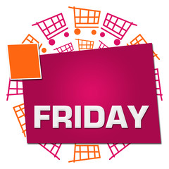 Friday Shopping Carts Circular Pink Orange 