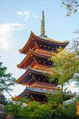 Tokyo, Japan, the famous landmark of Ueno Toshogu, the five-storied pagoda of Kuanyong Temple