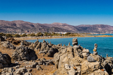 View of the city of Malia with the beaches