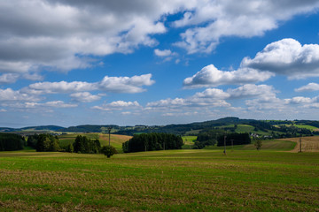 Beautiful diverse green landscape of the Czech Republic region Vysocina