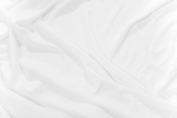 White fabric, cloth wave texture background, Empty space. / Soft image.