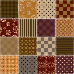 patchwork background with different patterns - obrazy, fototapety, plakaty