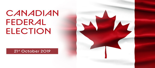 Canadian National Holiday. Canadian Flag background with maple leaf and national colors. Illustration