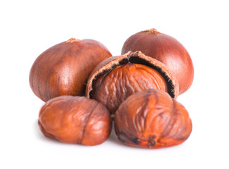 Fresh chestnuts an isolated on white background