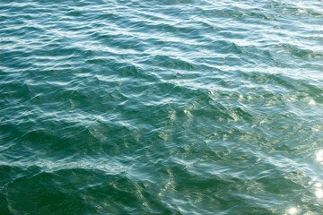 The texture of the water. Sea water in natural light. Background sea wave. Blue Wave.