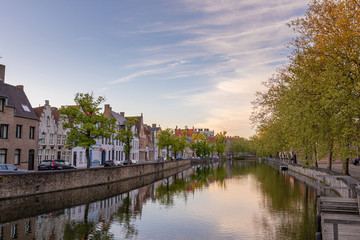 Obraz premium Romantic houses along the river canal in the old city of Europe