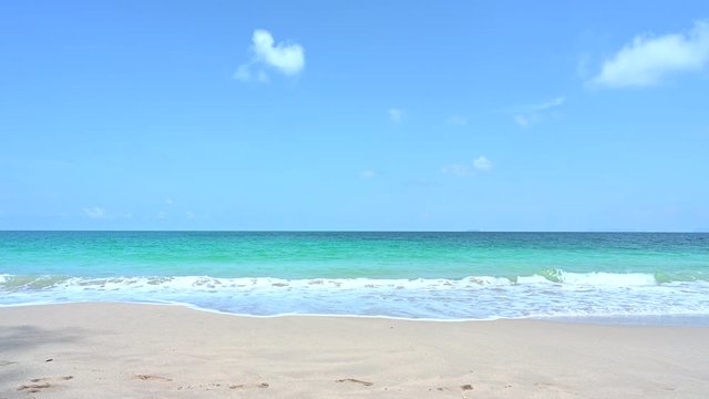 amazing the beach tropical andaman, phuket, thailand on sandy shore. Beautiful Summer holiday. Natural,4K footage