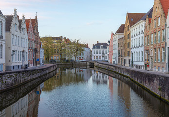 Obraz premium Romantic houses along the river canal in the old city of Europe