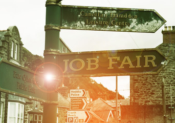Handwriting text Job Fair. Conceptual photo An event where a demonstrating can apply for a job in...