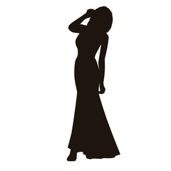 Obraz na płótnie Canvas Fashion Model Silhouette