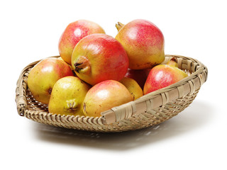 Juicy pomegranate on white background