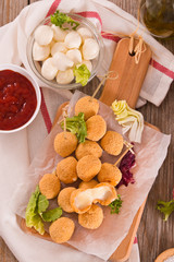 Fried Mozzarella cheese balls.