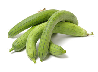fresh loofah on the white background 