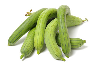 fresh loofah on the white background 