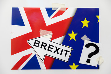 Brexit British And European Union Flag Pair Concept Ideas
