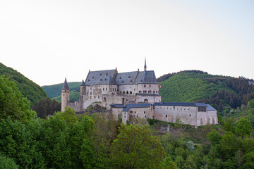 Fototapeta na wymiar View of the castle in the mountains. Vianden. Luxembourg