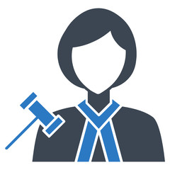 Young, Women Lawyer. Vector Icon Design.