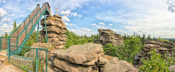  Greifensteine in Geyer, Panorama, Erzgebirge, Sachsen, Deutschland, EuropaO