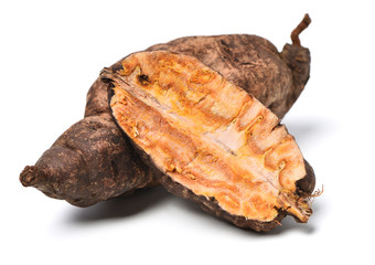 The Chinese medicine Polygonum multiflorum on white background