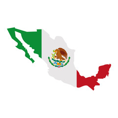 Isolated mexican map vector design