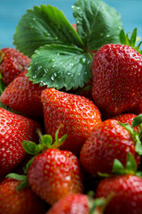 Hand picked sweet fresh red strawberry