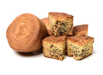 Mid-Autumn Festival moon cake on white background