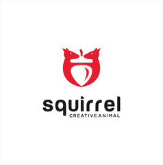 Squirrels Chipmunk Logo with hazelnut Design 