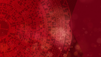 Obraz premium Chinese New Year, Year Of The Rat 2020 also known as the Spring Festival. Digital particles background with Chinese ornament and decorations for seasonal greeting video background