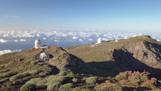 View Of Observatories From Top Of Roque De Los Muchachos, La Palma