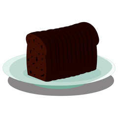 Brown Bread on a Plate - Cartoon Vector Image