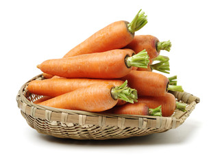 Fresh carrot on a white background
