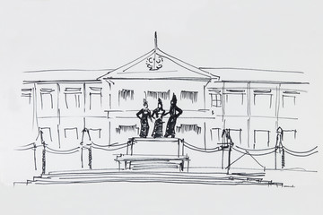 Three Kings Monument drawing painting illustration.