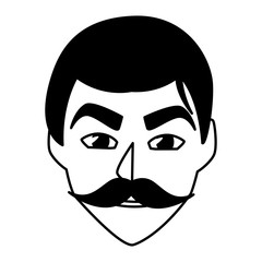 Isolated man head vector design