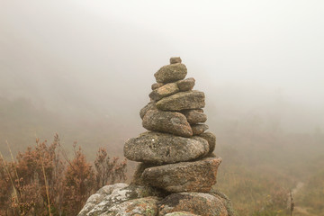 Cairn or stone trail marker