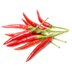 Red chili peppers on white background