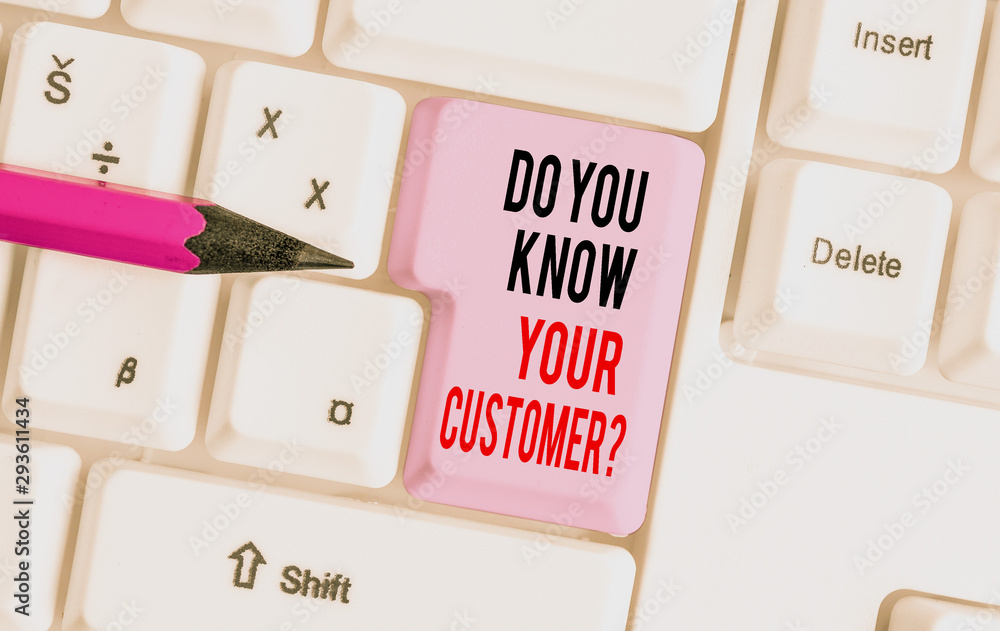 Poster handwriting text writing do you know your customer question. conceptual photo have into account clie