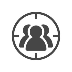 target audience icon vector, solid logo illustration, pictogram isolated on white