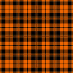 Halloween festive tartan plaid patten. Scottish textile design.