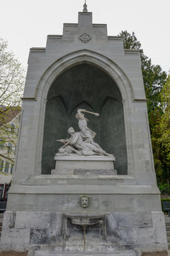 Statue of the national hero Winkelried at Stans on Switzerland