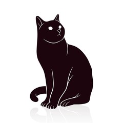 cat silhouette vector illustration isolated on white background